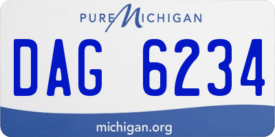 MI license plate DAG6234