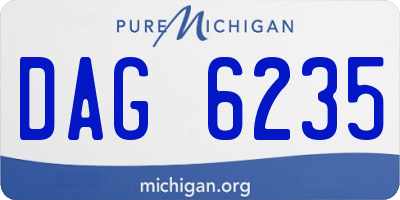 MI license plate DAG6235