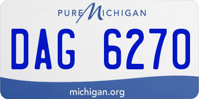 MI license plate DAG6270