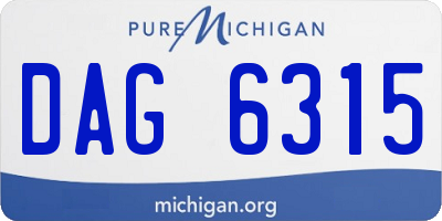 MI license plate DAG6315