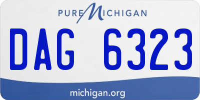 MI license plate DAG6323