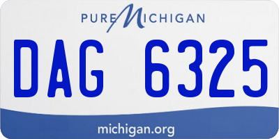 MI license plate DAG6325