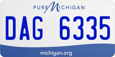 MI license plate DAG6335