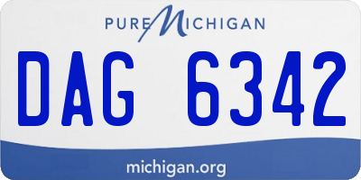 MI license plate DAG6342