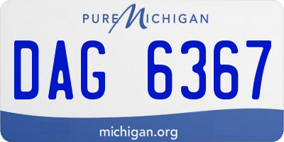 MI license plate DAG6367