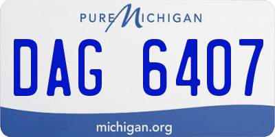MI license plate DAG6407