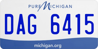 MI license plate DAG6415