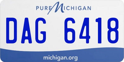 MI license plate DAG6418