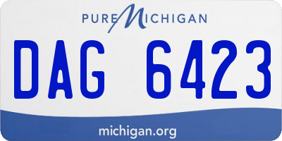 MI license plate DAG6423