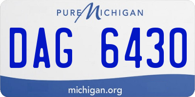 MI license plate DAG6430