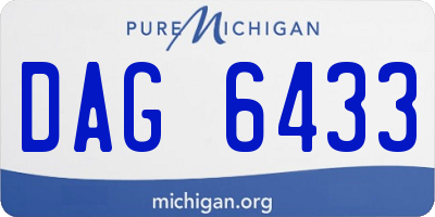 MI license plate DAG6433