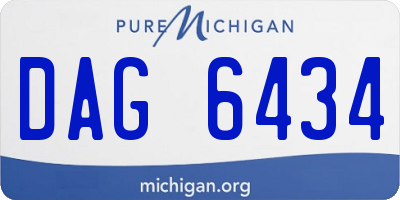 MI license plate DAG6434