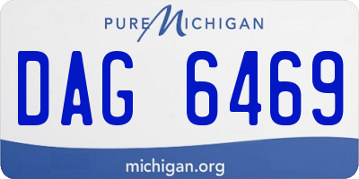 MI license plate DAG6469