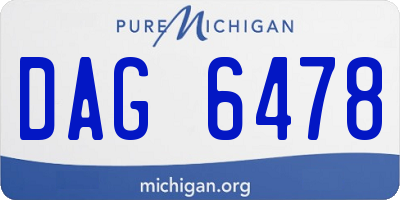 MI license plate DAG6478