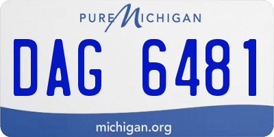 MI license plate DAG6481
