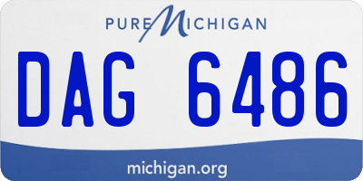 MI license plate DAG6486