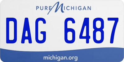 MI license plate DAG6487
