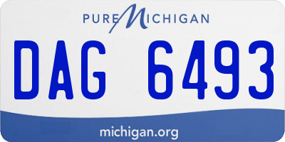 MI license plate DAG6493
