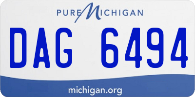 MI license plate DAG6494