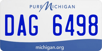 MI license plate DAG6498
