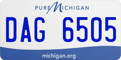 MI license plate DAG6505