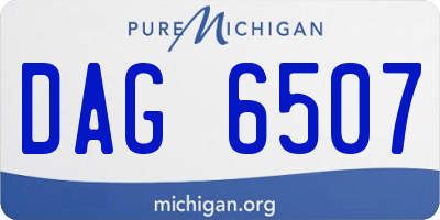MI license plate DAG6507