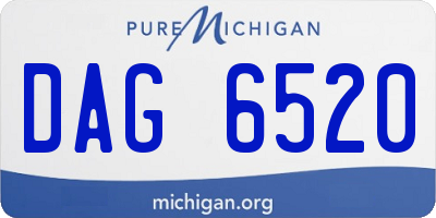 MI license plate DAG6520