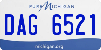 MI license plate DAG6521