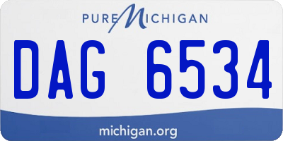 MI license plate DAG6534