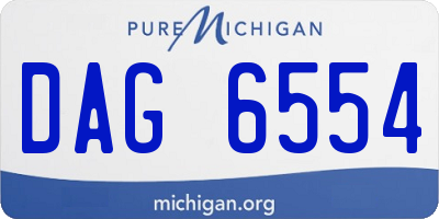 MI license plate DAG6554