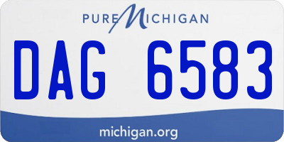 MI license plate DAG6583
