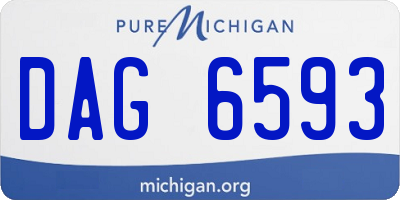 MI license plate DAG6593