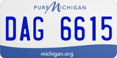 MI license plate DAG6615