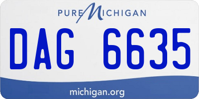 MI license plate DAG6635