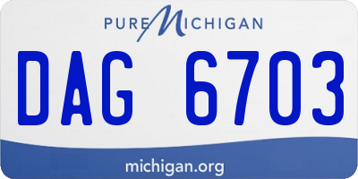 MI license plate DAG6703