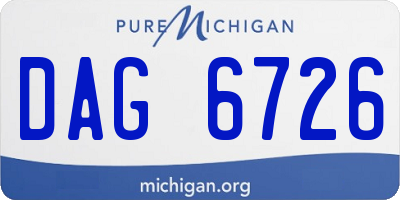 MI license plate DAG6726