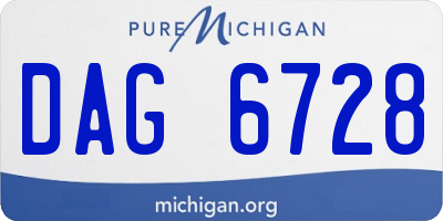 MI license plate DAG6728