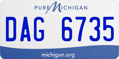 MI license plate DAG6735