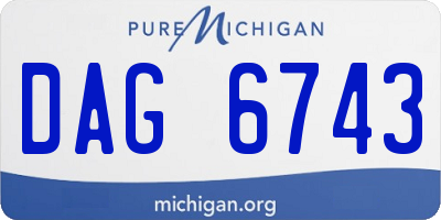 MI license plate DAG6743