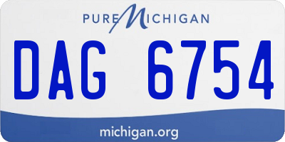 MI license plate DAG6754