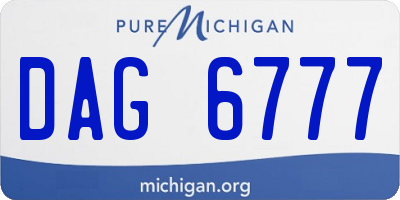 MI license plate DAG6777