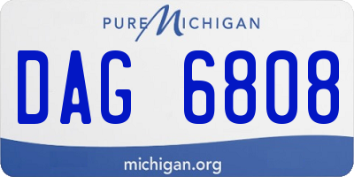 MI license plate DAG6808