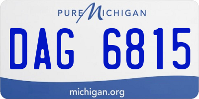 MI license plate DAG6815