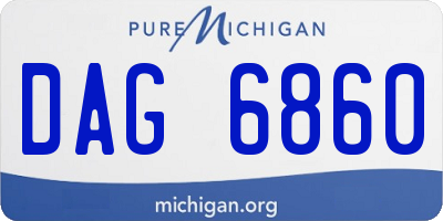 MI license plate DAG6860