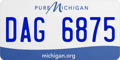 MI license plate DAG6875