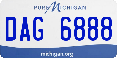 MI license plate DAG6888