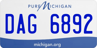 MI license plate DAG6892