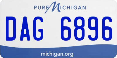 MI license plate DAG6896