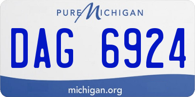 MI license plate DAG6924
