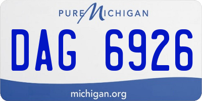 MI license plate DAG6926